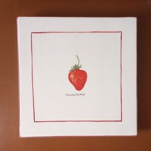 Pocahontas Strawberry Berry Fields Square Ceramic Wall Decor by Over and Back